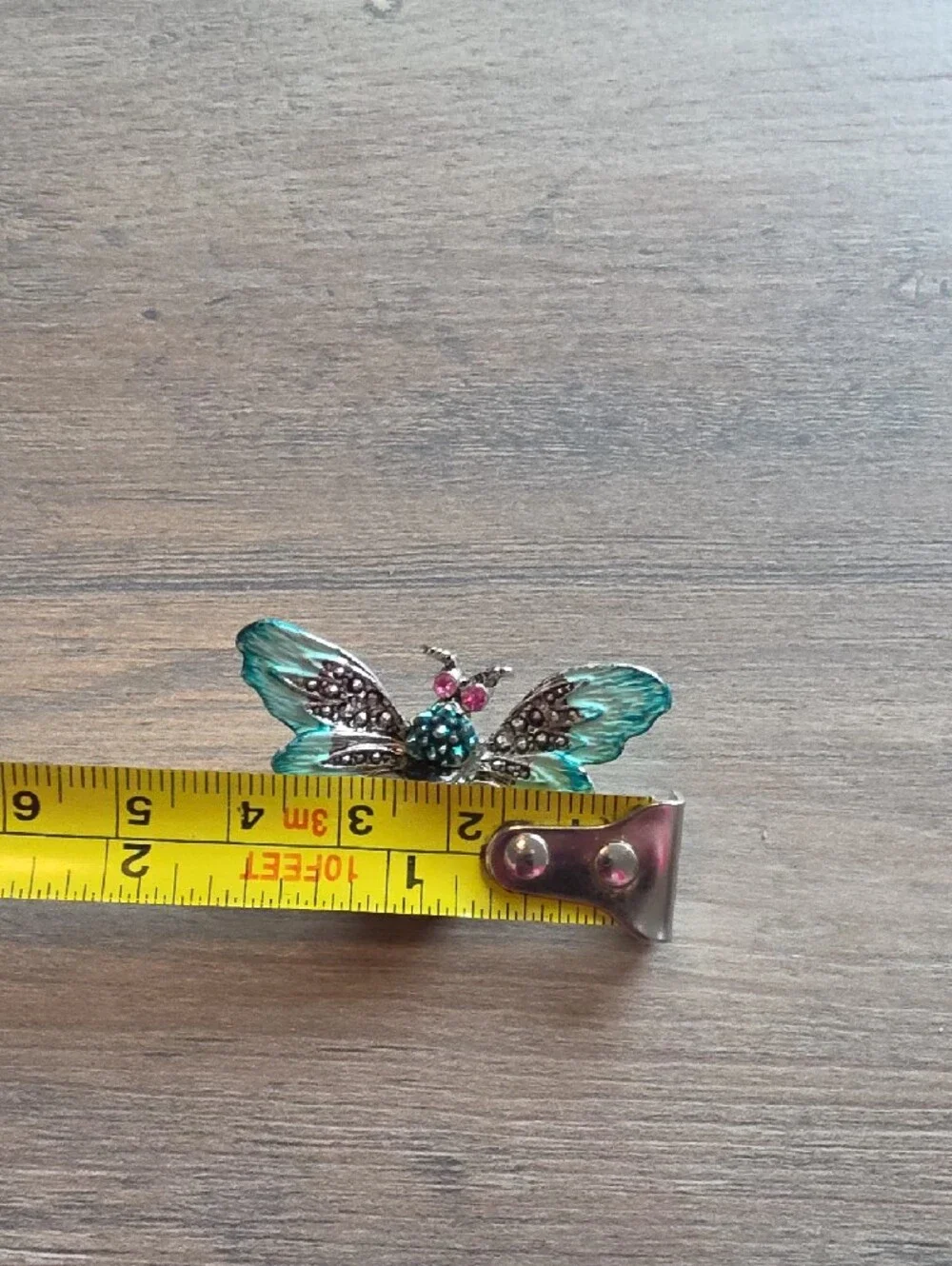 Decorative Turquoise and Pink Bee Accent Brooch